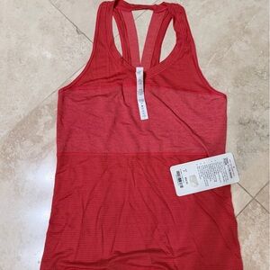 lululemon athletica Women's Red Ribbed Tank Sports Bra
